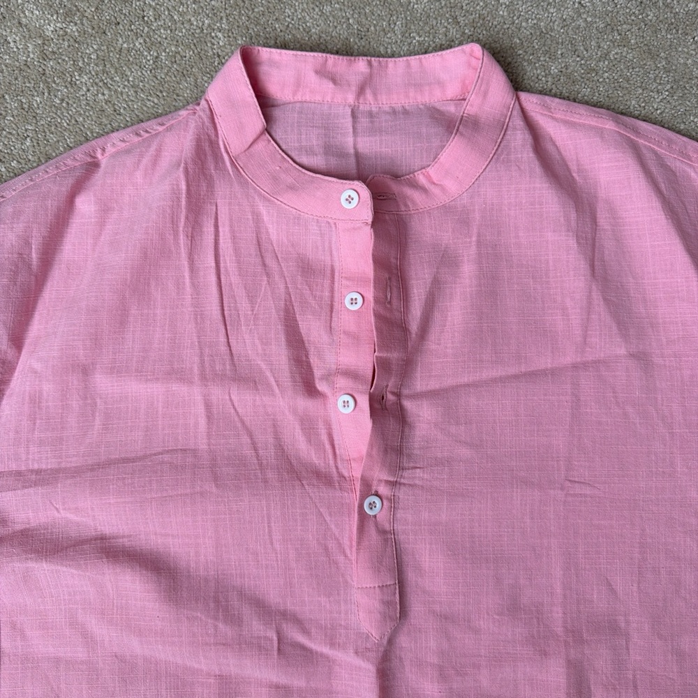 Pink Button-Up Blouse - Picture 3 of 4